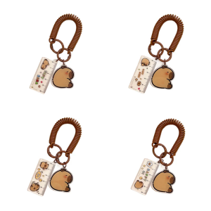 Cartoon Capybara Keyring Bag Charm Creative Small Ruler Keychain Pendant Car Keychain Hanging Ornaments for Woman