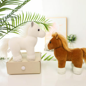 20CM Lovely Simulation Horse Plush Toy  Soft Realistic New Born Gifts Doll Home Decoration Ornaments