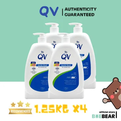 [Bundle of 4]AUTHORIZED STORE QV Gentle Wash 1.25KG (Suitable for Sensitive and Dry Skin) | Big Saving | Hydrating Care for Whole Family | Skin Soothing Formula [Baebear.sg]