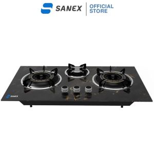 Sanex Kompor Gas / Kompor Tanam Kaca 3 Tungku Api Biru Tornado - KT301 - FREE ONGKIR Jabodetabek