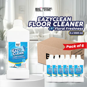 BIG+ EazyClean Floor Cleaner (6 x 1000ml) Neutral Floor Detergent Liquid Coated Shine Vinyl Tile Marble Wood Pet Friendly