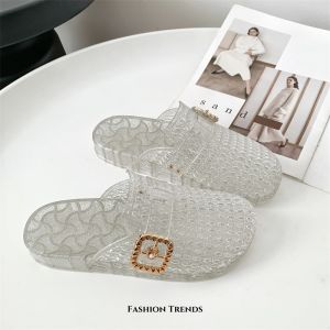 [Free Shipping] 2026 Transparent WomenS Open-Toe Flat Fashion Summer New Hollow Out Ladies Sandals And Half Slippers