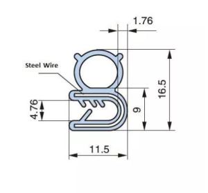 EPDM Car Gasket D-016 D-023 Self Gripping Sealing strip with wire carrier Weather proof rubber Switchboard sealing strip