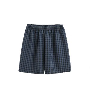 YTM High-waisted Womens Grid Shorts Candy Color Loose Plaid Sleepwear Shorts Nightwear Summer Short Pajamas Pants Girls