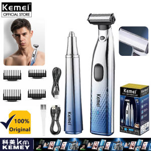 Kemei KM-3236 IPX7 Waterproof Original Design 2 In 1 MenS Beauty Electric Set Face Body Dry And Wet Shaver For Men Rechargeable USB Nose Shaving Machine Eyebrow trimmer