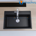 Chậu rửa bát 1 hố bằng đá granite 56x47, chống thấm phủ nano trắng không ố vàng chống bám bẩn vĩnh viễn.. 