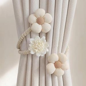 TANTUANG 1 PCS Flower Shape Curtain Buckle Twist Bough Rope No Punching Curtain Tie Backs Bedroom Curtain Holder Living Room
