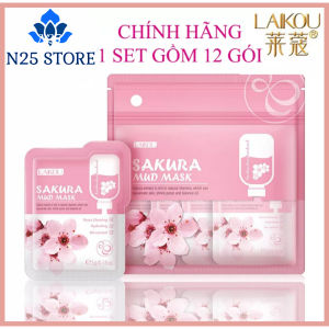 [ SET 12 GÓI ] Mặt Nạ Bùn Khoáng Hoa Anh Đào Sakura Mud Mask Kiềm Dầu Cấp Ẩm Mịn Da