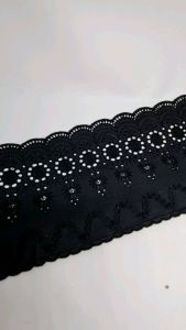 Renda Katun Jepang Bordir Hitam Kualitas Halus Per Meter