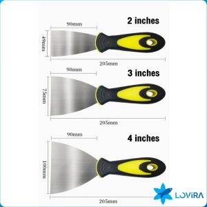 LoviRa Stainless Steel Paintscraper putty scraper spatula Rubber Handle