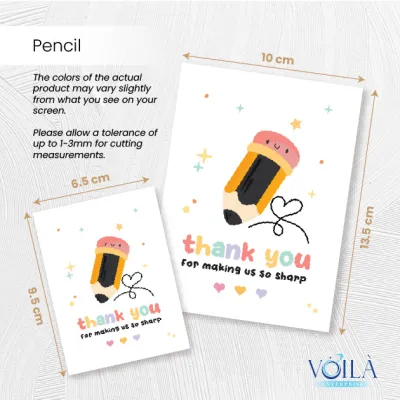 Teachers Day Thank You Card Cute Appreciation Greeting Card Non Folding Mix and Match
