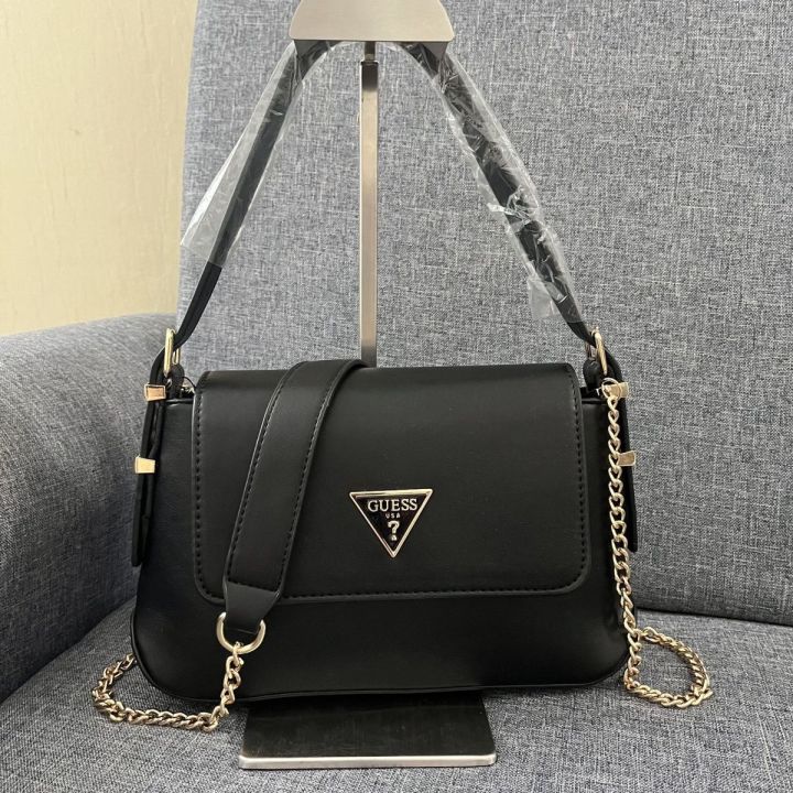 Womens Handbag Guess Black Chain Bag Guess Women's Deesa Mini