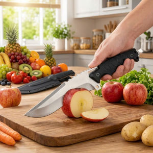 Dao bếp thép Nhật DC53 giữ sắc độ cứng cao dày 5mm dài 28cm nặng 450gr