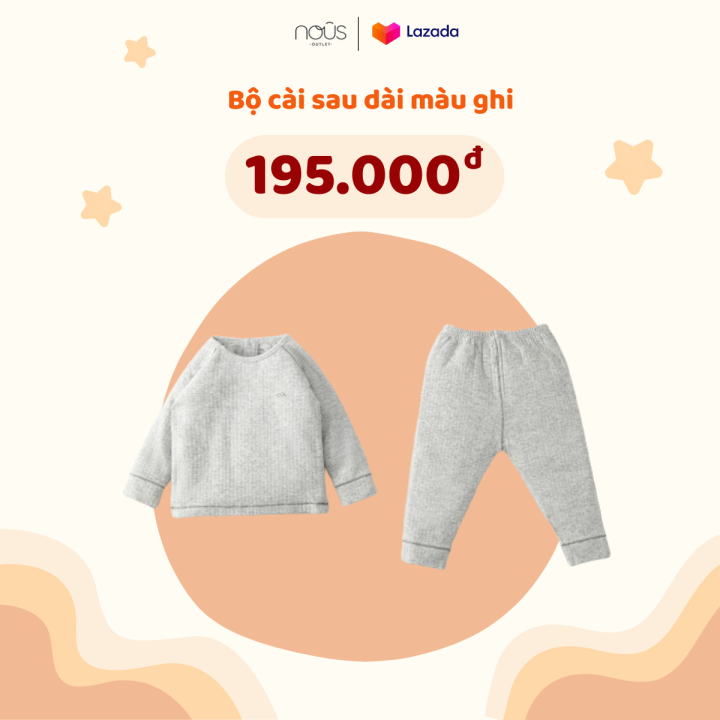 [Nous Baby] Bộ quần áo cài sau Nous dành cho bé gái, bé trai chất Nu ...