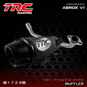 TRC Racing Yamaha Aerox v1Power Pipe Muffler Exhaust with Removable Silencer LTO Approved 1728