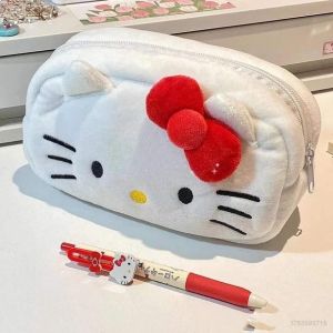 CL30 Sanrio HelloKitty Cartoon Plush Pencil case Cute Large Capacity Student Stationery Box Zero Wallet Makeup Bag 30CL