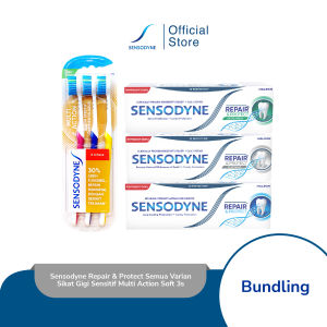 Sensodyne Repair & Protect Semua Varian + Sikat Gigi Sensitif Multi Action Soft 3s