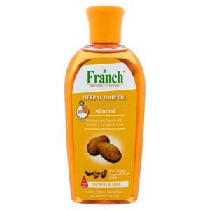 FRANCH HAIR OIL ALMONDAMLACOCONUTALOE VERAHEENAMINTOLIVE OIL DISCOUNT