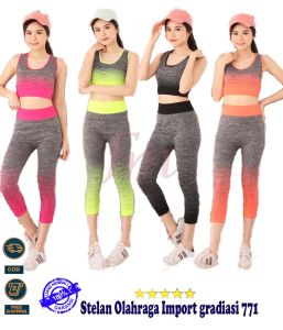 Femme Ols - Setelan Celana Atasan senam/ aerobic/ yoga/ zumba gradasi 7/8 771