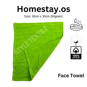 Face Towel 30x30cm 100% Cotton Ring Spun Highly Absorbent and Soft Feel Essential Gym Spa