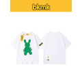 Bk Plus Size Short Sleeve Mens Baggy Premium Quality Shirt Round Neck T-Shirt Cotton Cartoon Rabbit Print Top Unisex. 