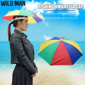 Outdoor Sports Accessories Foldable Umbrella Hat with UV Protection for Hiking and Fishing