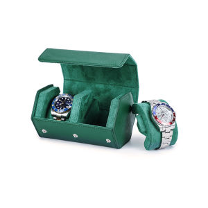 CONTACTS FAMILY Genuine Leather Watch Case Box 2 Watch Display Holder For Men Women Gift Watch Organizer Storage