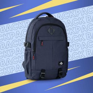 Tas Ransel Backpack Pria Navy Cordura Haiga Casual Tas Punggung Tas Sekolah Kerja Kuliah Premium