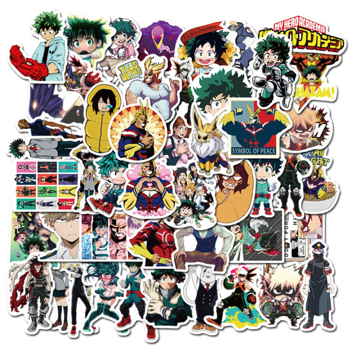 50Pcs Of Cartoon My Hero Academia Waterproof Home Deco Stickers Helmat