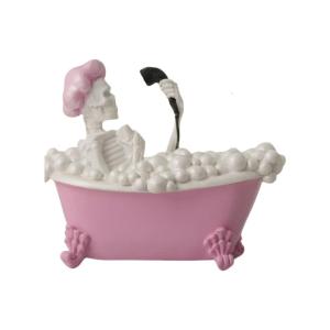 Playful Specter Figure In Pink Tub Resin Sculpture Durable Halloween Decoration For Living Room Bathroom Decoration