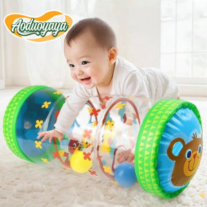 Aoduoyaya Baby Crawling Toy with Bell Fun Tummy Time Roller Montessori Sensory Educational Activity