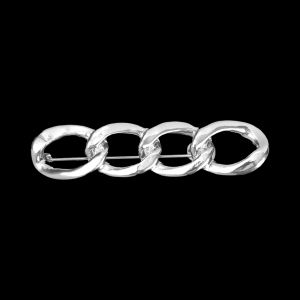 2Pcs Women Fashion Anti-light Hollow Metal Gold Silver Chain Silk Scarf Brooch Corsage Clothing Waist Buckle Pin