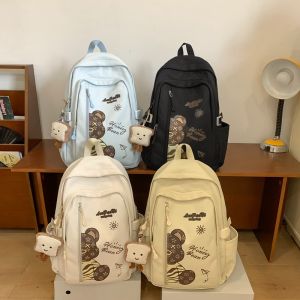 Deere Jack dễ thương thiết kế hình gấu Ba lô dung tích lớn cặp sách thời trang