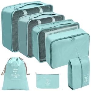 7pcs Travel Organizer Bags Clothes Shoes Waterproof Thickened Zip Lock Travel Storage Suitcase Bag