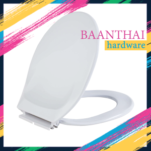 ฝาชักโครก ฝารองนั่งชักโครก สีขาว รุ่นหนา ฝาโถสุขภัณฑ์ทรงกลม มาตรฐาน มอก. คุ้มค่า ราคาถูก คุณภาพดี