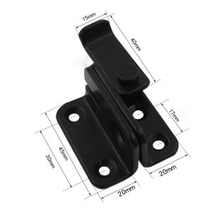 Black Door Bolt Latch Wardrobe Drawer Cabinet Sliding Door Latch Lock Safety Stainless Steel Furniture Lock Hardware