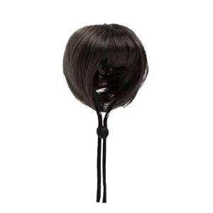 DGFDF Adjustable Fit Pet Bob Wig Exposed Ear Design with Bangs Cat Cosplay Wig Soft Comfortable To Wear Wigs For Dogs Halloween Celebration