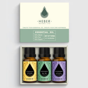 Set 3 Tinh Dầu Heber Natural Life Bán Chạy Sả Chanh - Bạc Hà - Oải Hương 100% Thiên Nhiên Nguyên Chất Xông Thơm Phòng