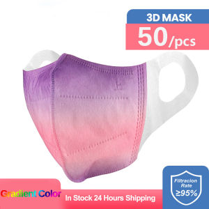 [pantorastar] 50PCS Adult 3D Face Mask 3 layer Nonwoven Protection Fabric Anti-dust Breathable Face Cover