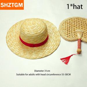 [COD] SHZTGM หมวกฟางลายการ์ตูนลูฟี่อะนิเมะสองมิติแบบดั้งเดิมหมวกกันแดดของขวัญวันเกิดที่ดีที่สุด