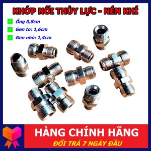 Khớp nối inox cho hệ thống thủy lực khí nén ren xoắn 2 đầu Đài Loan