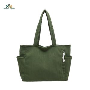 Women Corduroy Soft Underarm Bag Solid Color Leisure Shoulder Bag Versatile Tote Handbag Travel Shopping Work Handbag[Winnereco Lifestyle]