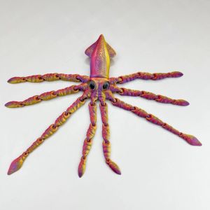 CHUN053634 Movable Joints 3D Printed Model Toy Action Figures Ornament Octopus Model Creative Squid Model For Kids Gift