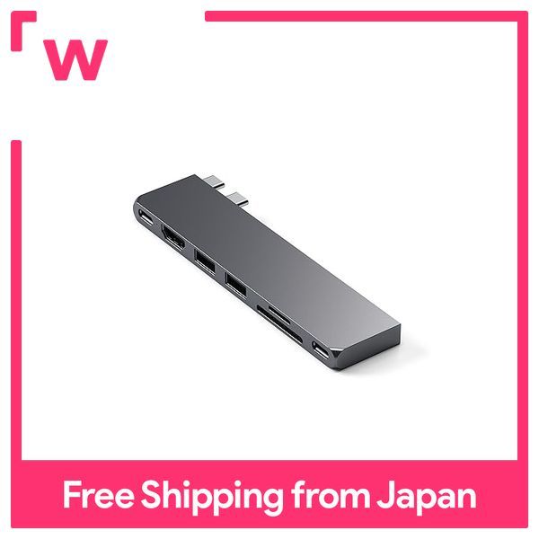 Satechi USB-C Pro 安し ハブ スリム (スペースグレイ) 7 in 2