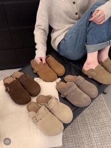 [Free Shipping] 2025 Summer New Thick-Soled Shoes For Outdoor Wear Height-Increasing Non-Slip Round-Toed Versatile Casual Retro Semi-Closed-Toe Slippers