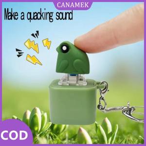 CANAMEK✨ Ếch croaking Fidget Đồ chơi Keychain với đèn đầy màu sắc căng thẳng reliever lo lắng cảm giác vui vẻ động vật nút âm thanh đồ chơi