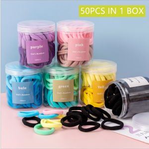 50 PCS High Elastic Rubber Ponytail Tie Hair Rope Colorful Hair Ties for Girls Hair Accessory