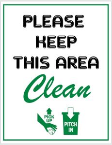 Laminated Signages | PLEASE KEEP THIS AREA CLEAN | (8.5x11inches)