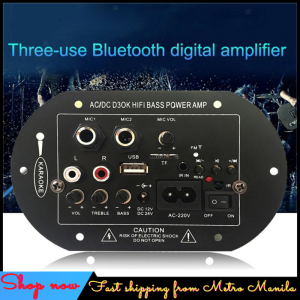 【Ready Stock】Amplifier Board Subwoofer 35W Power Amplifier Board 12V /24V /220V Three-purpose USB Dac FM Radio TF Player SF-2MIC Car Digital Amplifier Mono Function Built in Radio 8 Inch/ 10 Inch