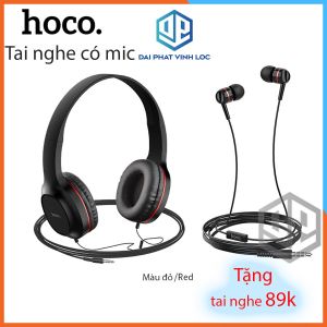 Tai nghe chụp tai gaming có mic có dây hoco w24 cho laptop hàng chính hãng siêu bền bass sâu âm thanh sống động Đại Phát J63